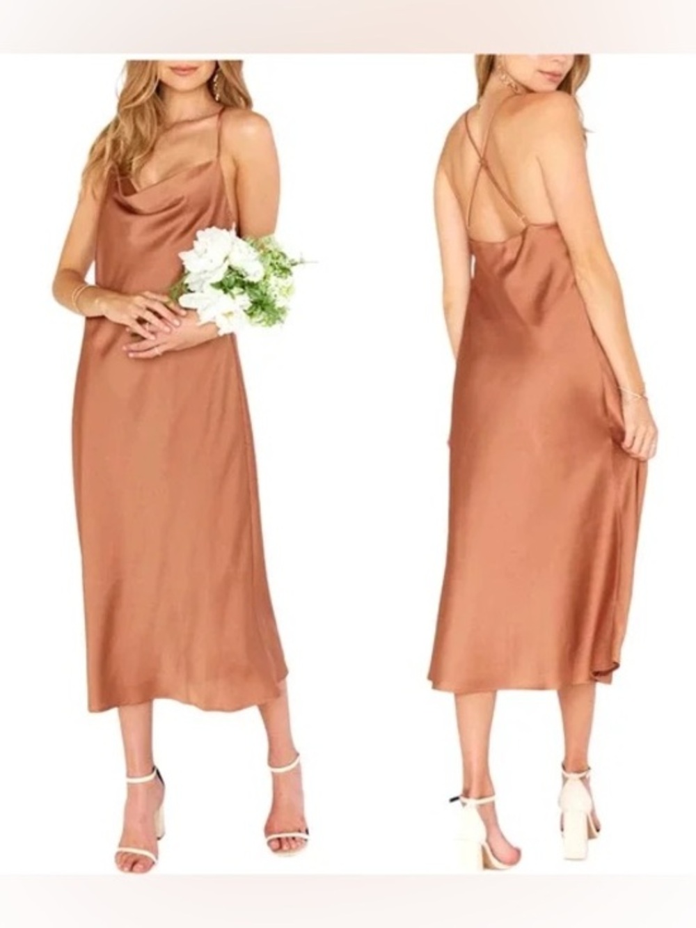 Show Me Your Mumu Verona Cowl Midi Dress Large